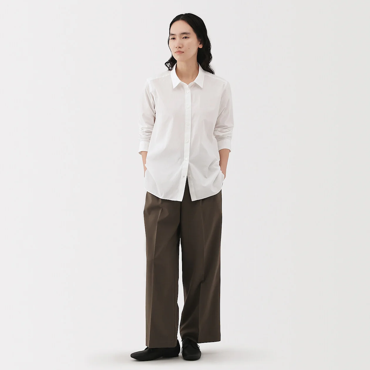 Washed Broadcloth 100% Cotton Long Sleeve Shirt - Image 26