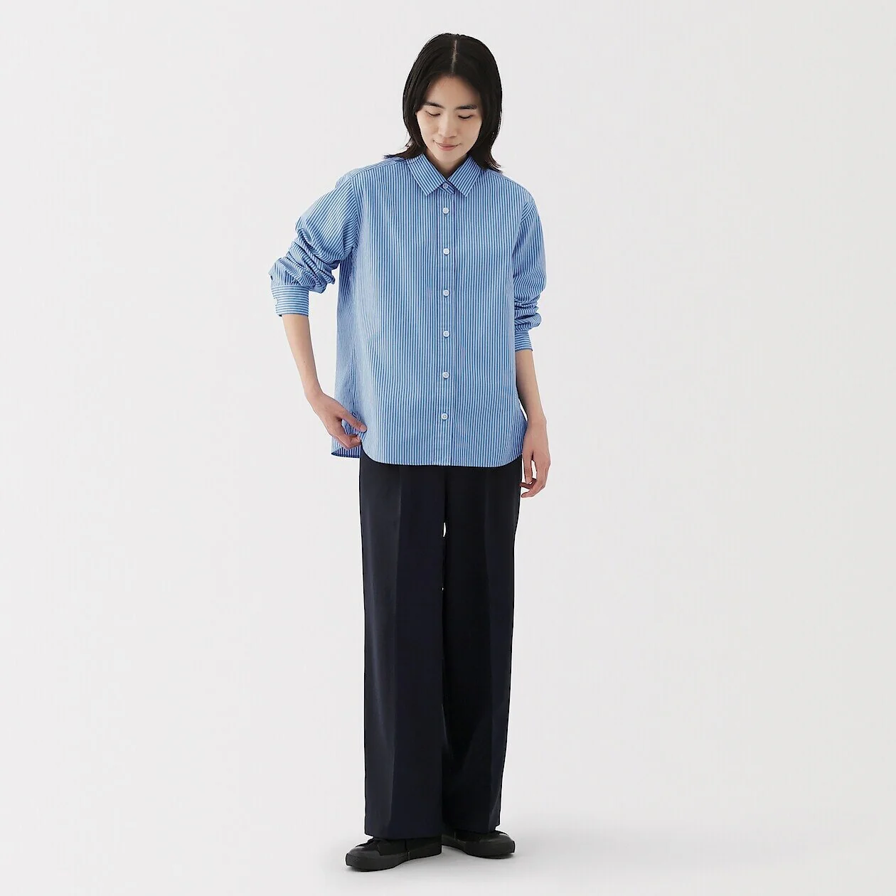 Washed Broadcloth 100% Cotton Long Sleeve Shirt - Image 11