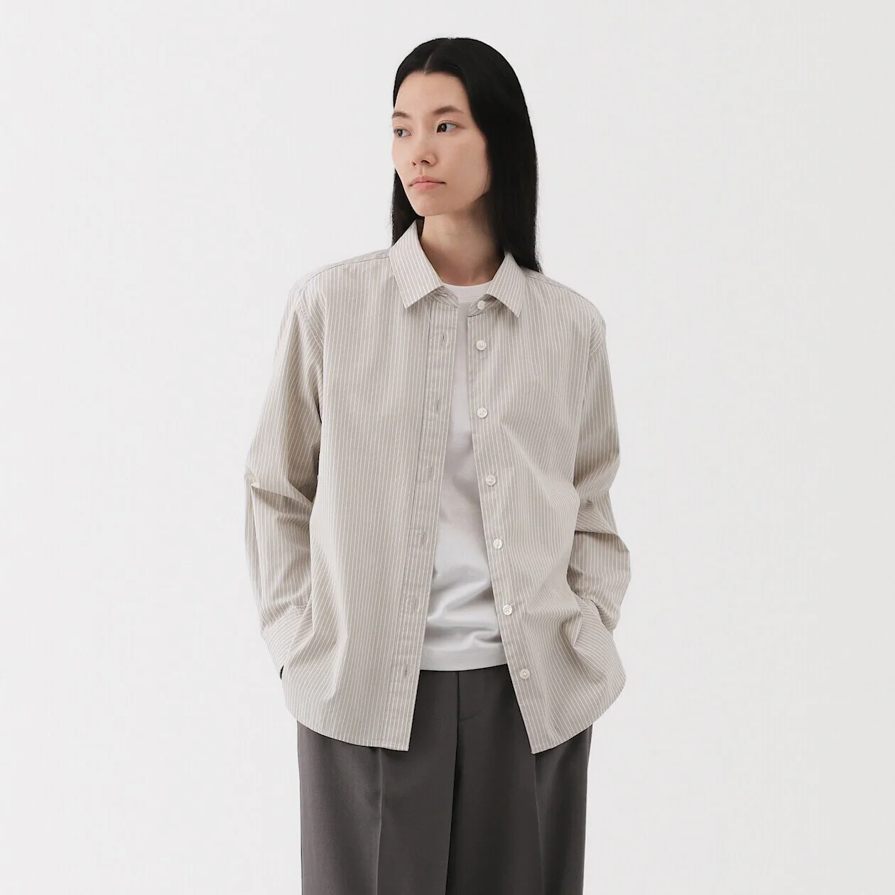 Washed Broadcloth 100% Cotton Long Sleeve Shirt - Image 19