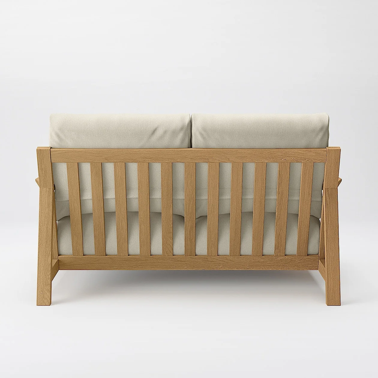 Washed Cotton Canvas Cover for Wooden Frame Sofa - 2 Seater - Image 19