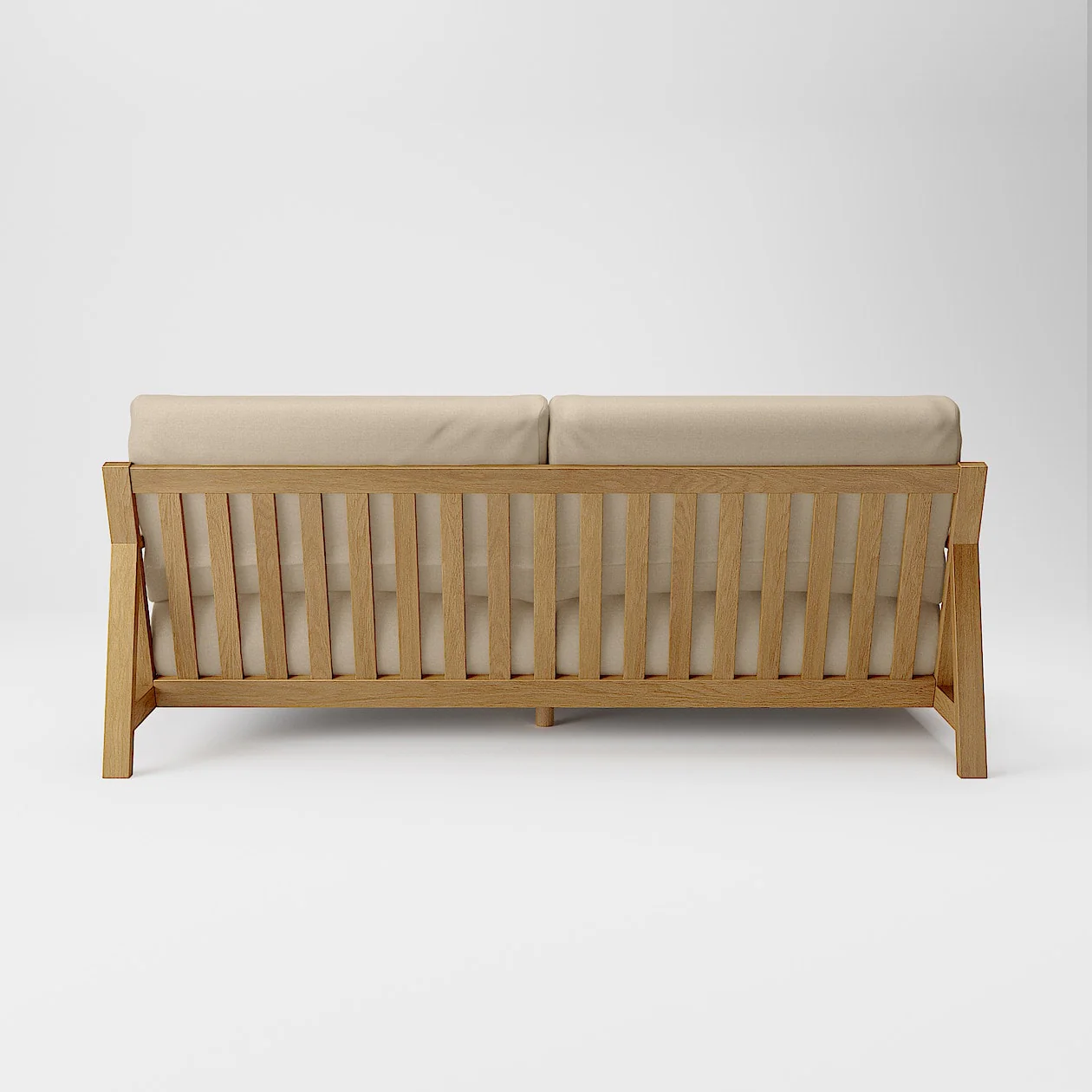 Washed Cotton Canvas Cover for Wooden Frame Sofa - 3 Seater - Image 4