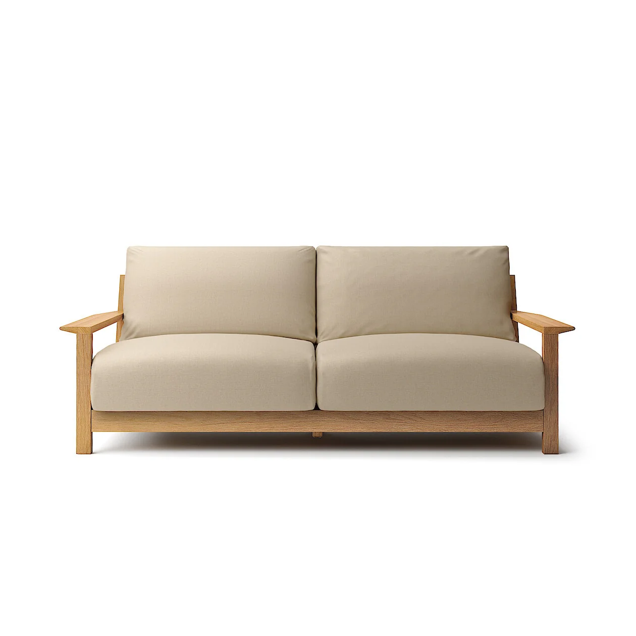 Washed Cotton Canvas Cover for Wooden Frame Sofa - 3 Seater - Image 7