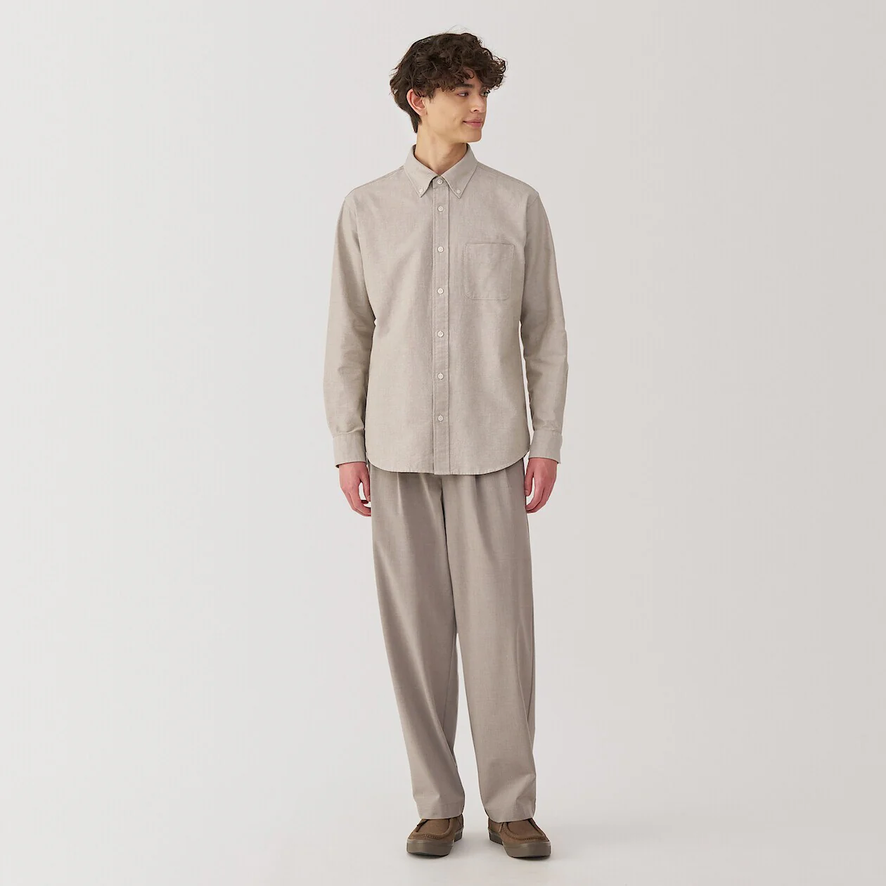 Washed Oxford 100% Cotton Long Sleeve Shirt - Image 10