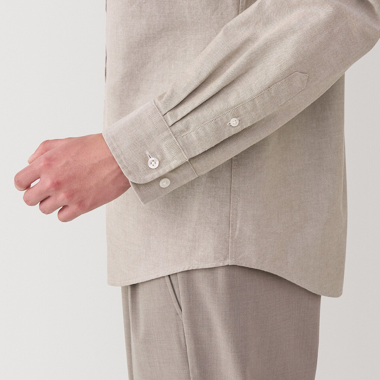 Washed Oxford 100% Cotton Long Sleeve Shirt - Image 13