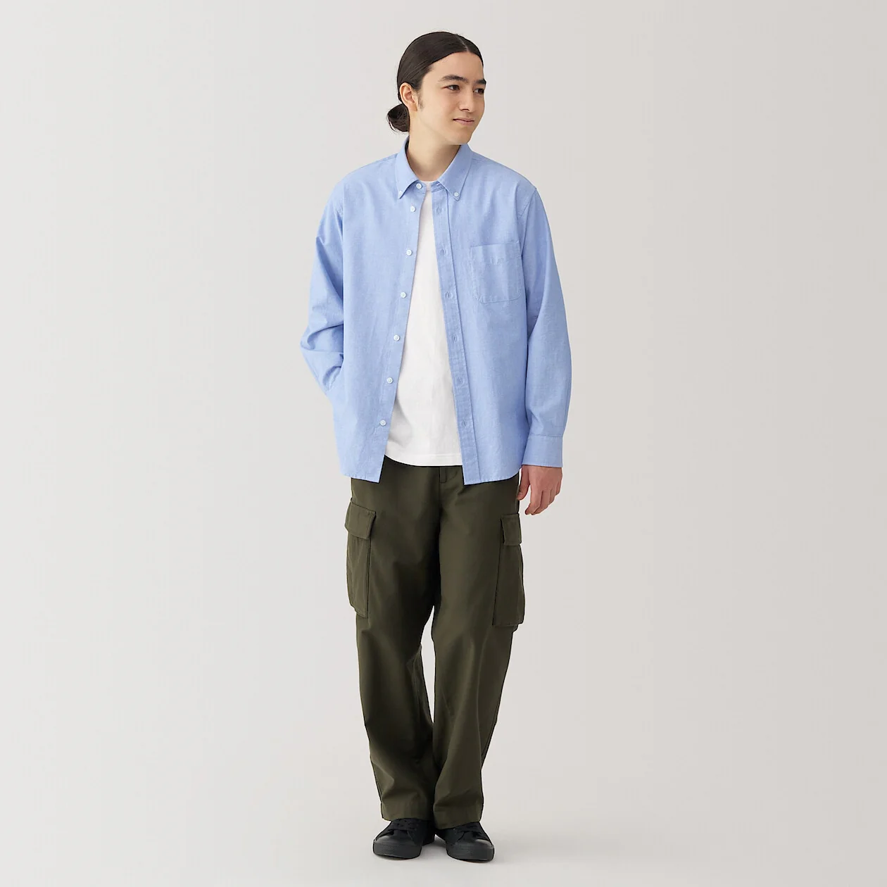 Washed Oxford 100% Cotton Long Sleeve Shirt - Image 34