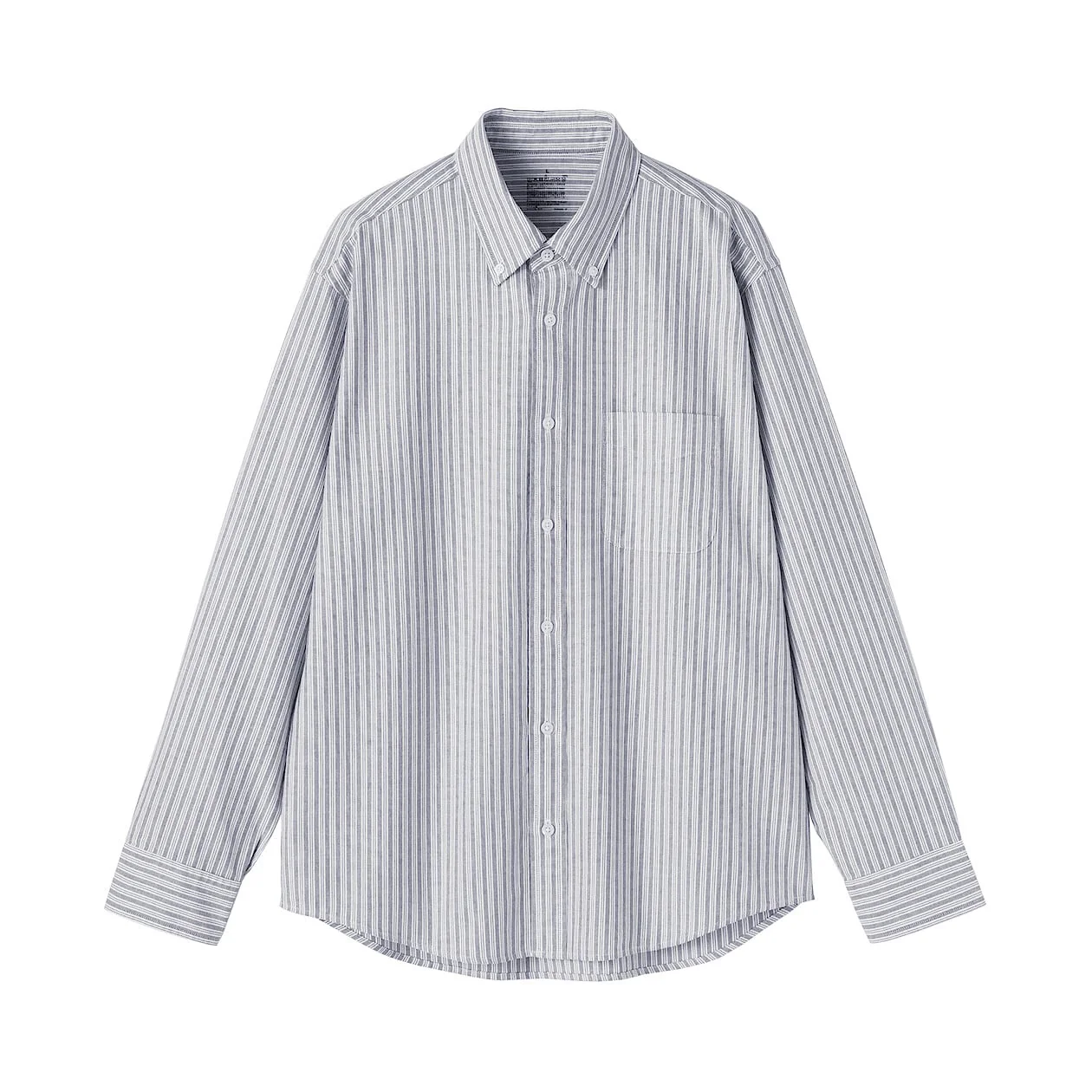 Washed Oxford 100% Cotton Long Sleeve Shirt - Image 61
