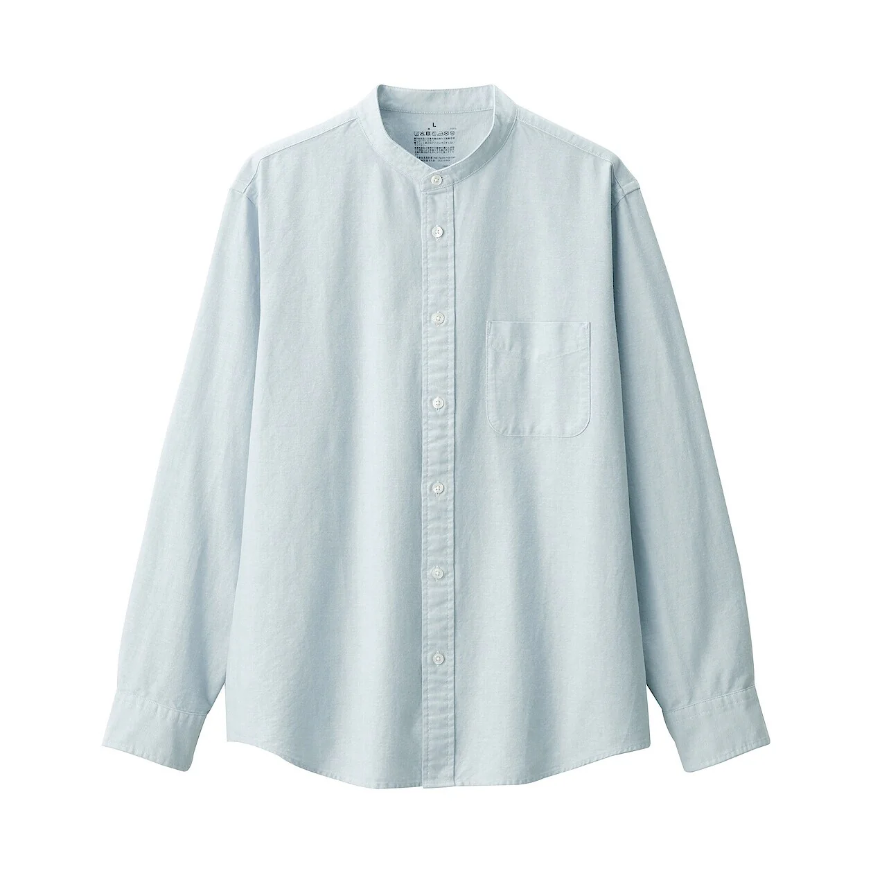 Washed Oxford 100% Cotton Stand Collar Shirt - Image 15