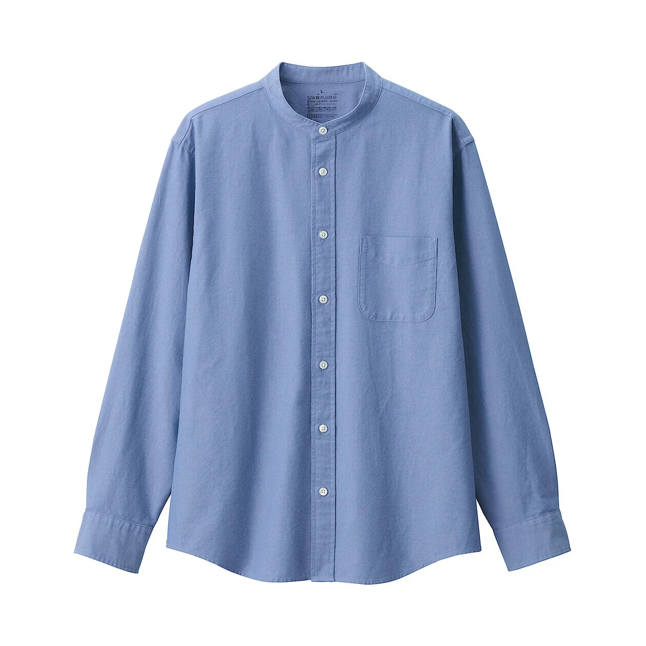 Washed Oxford 100% Cotton Stand Collar Shirt - Image 22