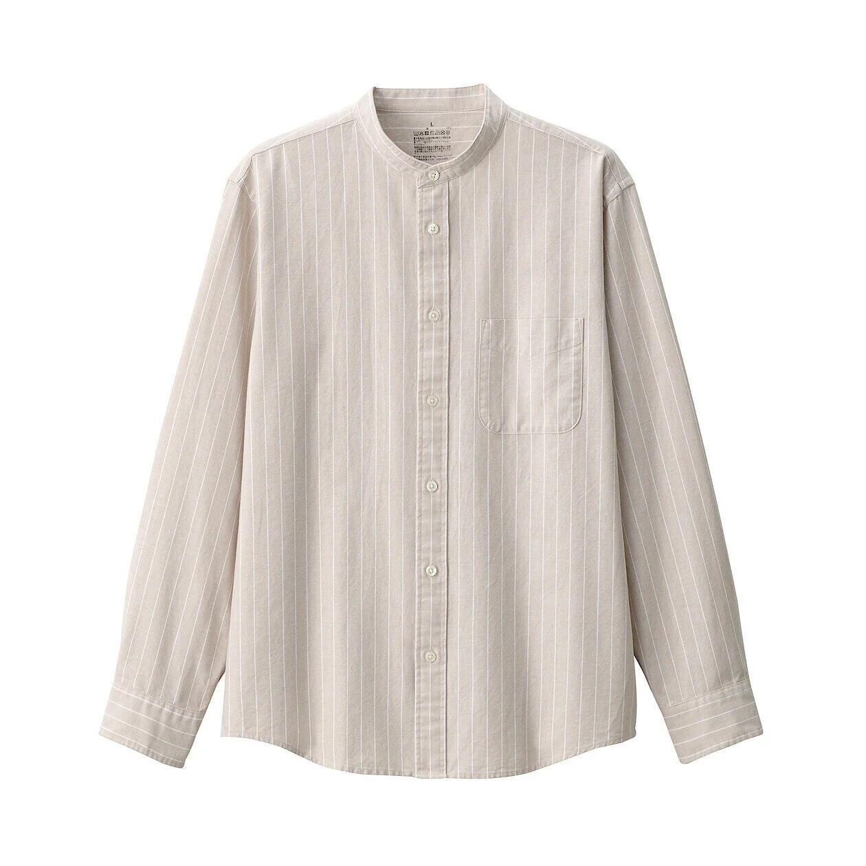 Washed Oxford 100% Cotton Stand Collar Shirt - Image 30