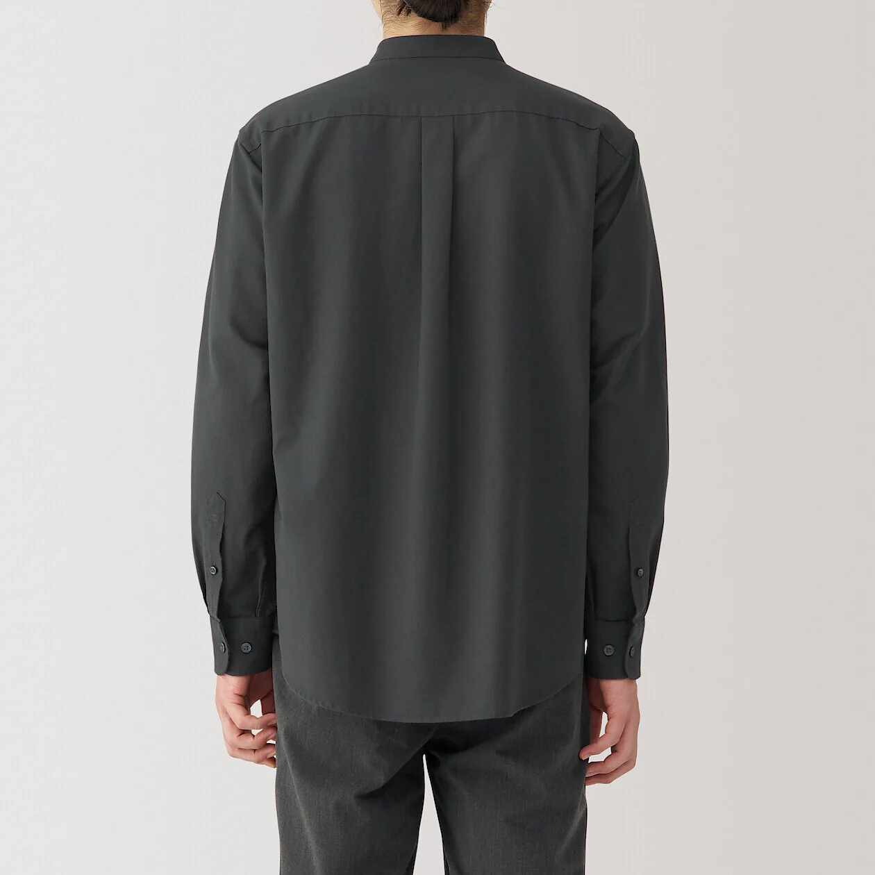 Washed Oxford 100% Cotton Stand Collar Shirt - Image 43