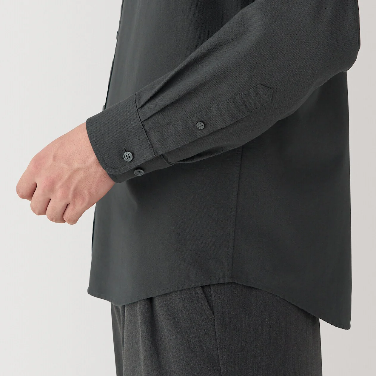 Washed Oxford 100% Cotton Stand Collar Shirt - Image 45