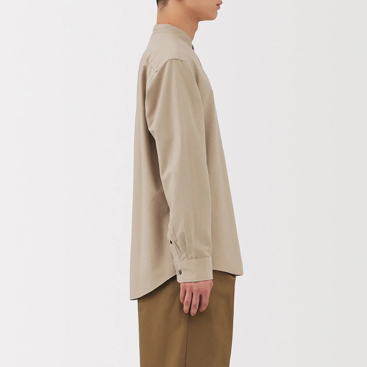 Washed Oxford 100% Cotton Stand Collar Shirt - Image 50