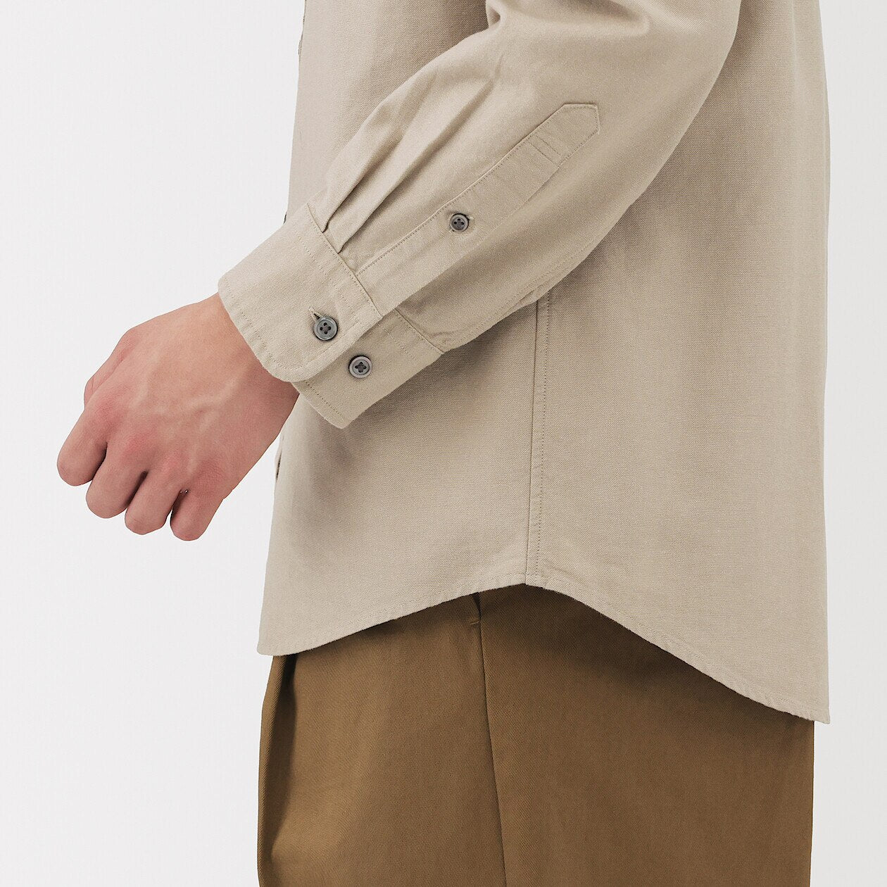 Washed Oxford 100% Cotton Stand Collar Shirt - Image 53