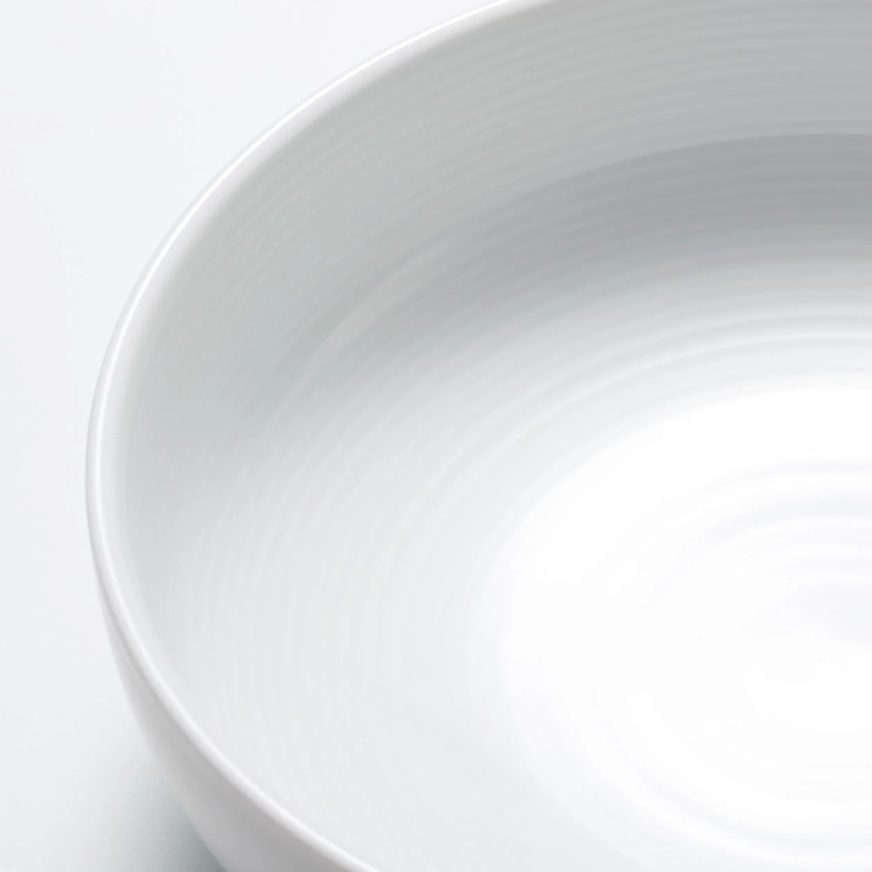 White Porcelain Shallow Bowl - Large - Image 5