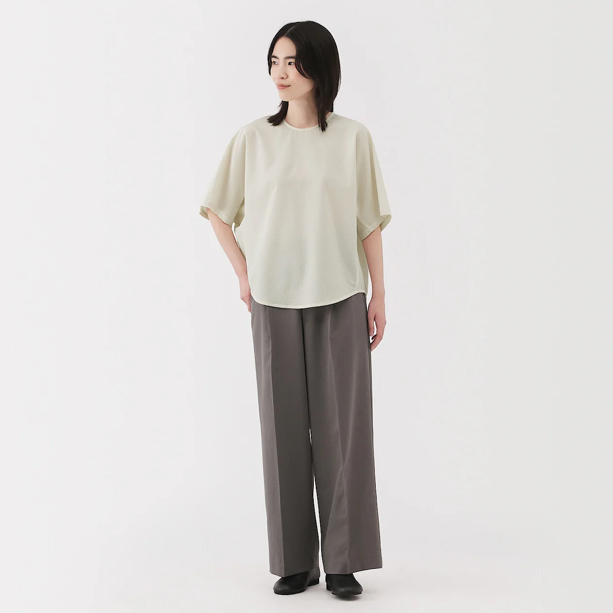 Breathable Seersucker Short Sleeve Blouse - Image 2
