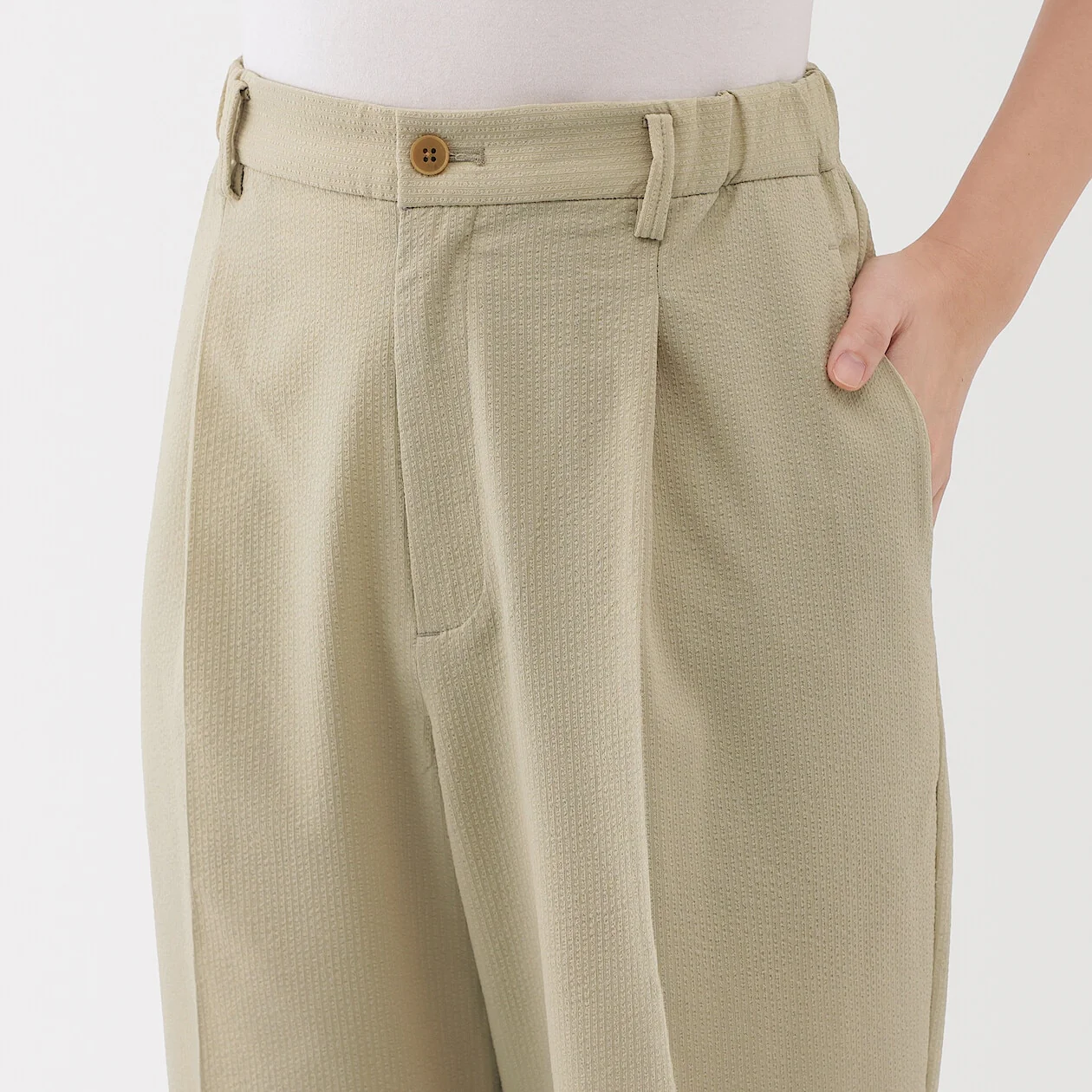 Breathable Seersucker Tapered Pants - Image 5