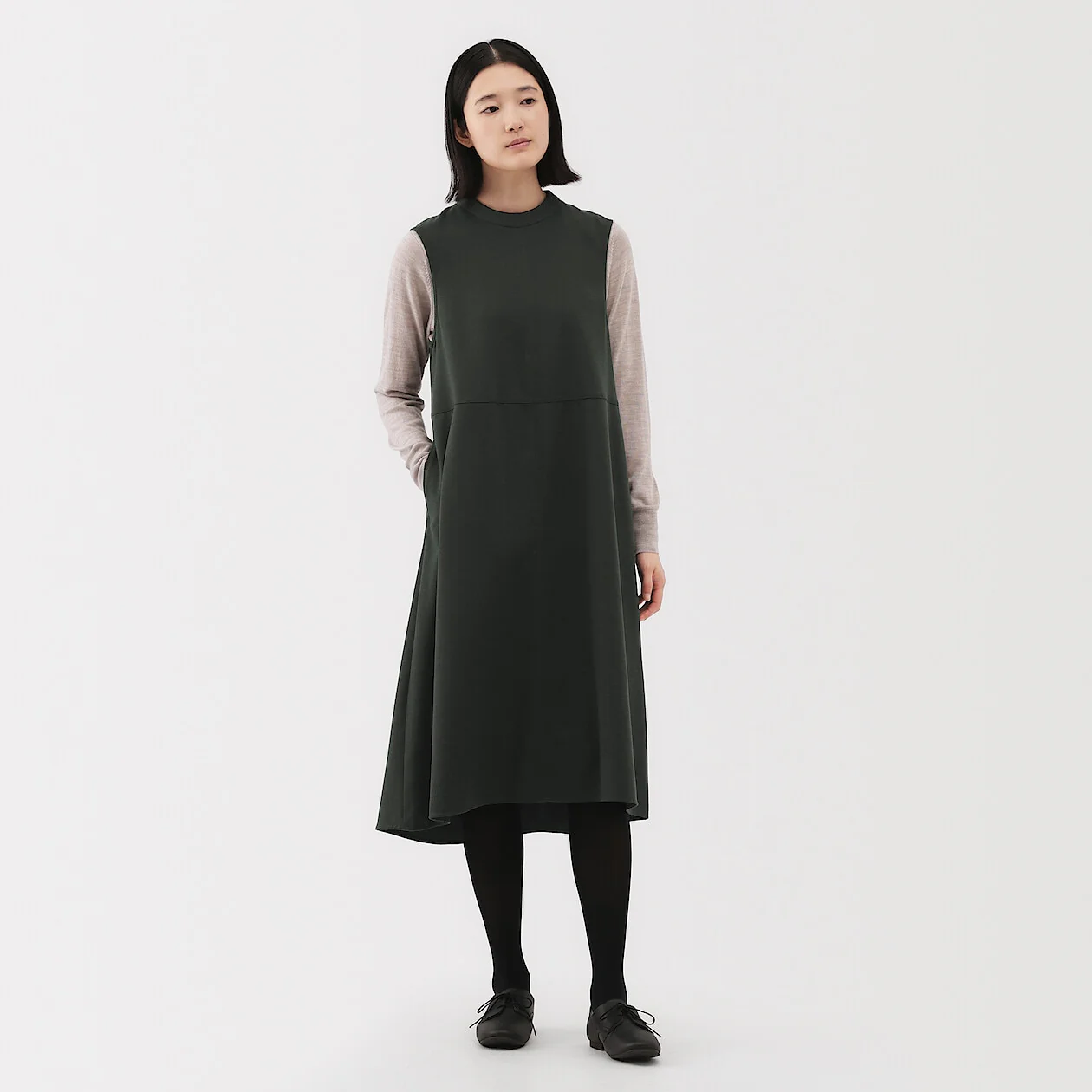 Brushed Crewneck Midi Dress - Image 6