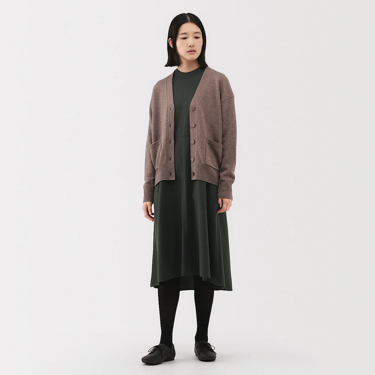 Brushed Crewneck Midi Dress - Image 7