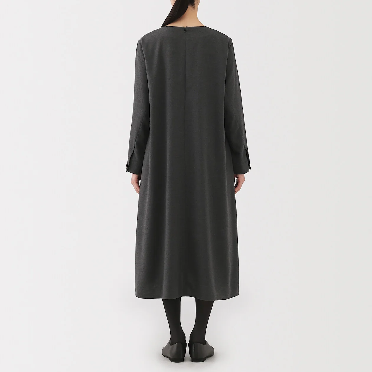 Brushed Long Sleeve Midi Dress - Image 5