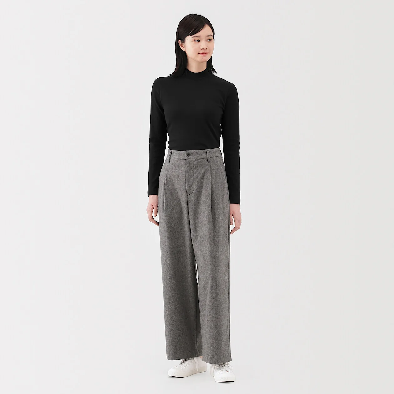 Brushed Ribbed High Neck Long-Sleeve T-Shirt - Image 25