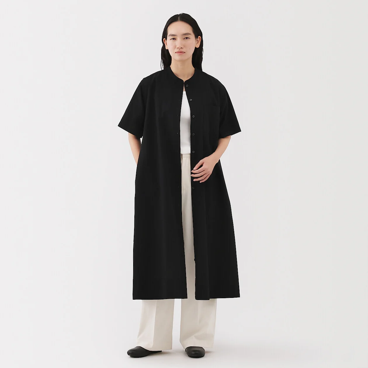 Cool Touch Short Sleeve Shirt Dress - Image 11