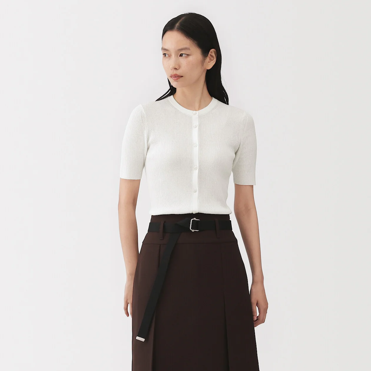 Cotton Knit Short Sleeve Cardigan