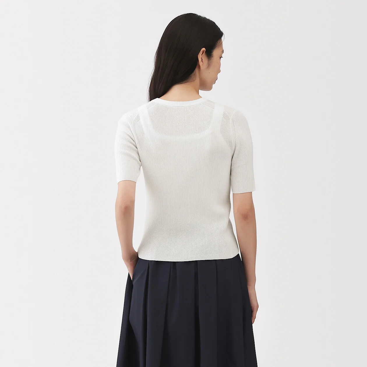 Cotton Knit Short Sleeve Cardigan - Image 4
