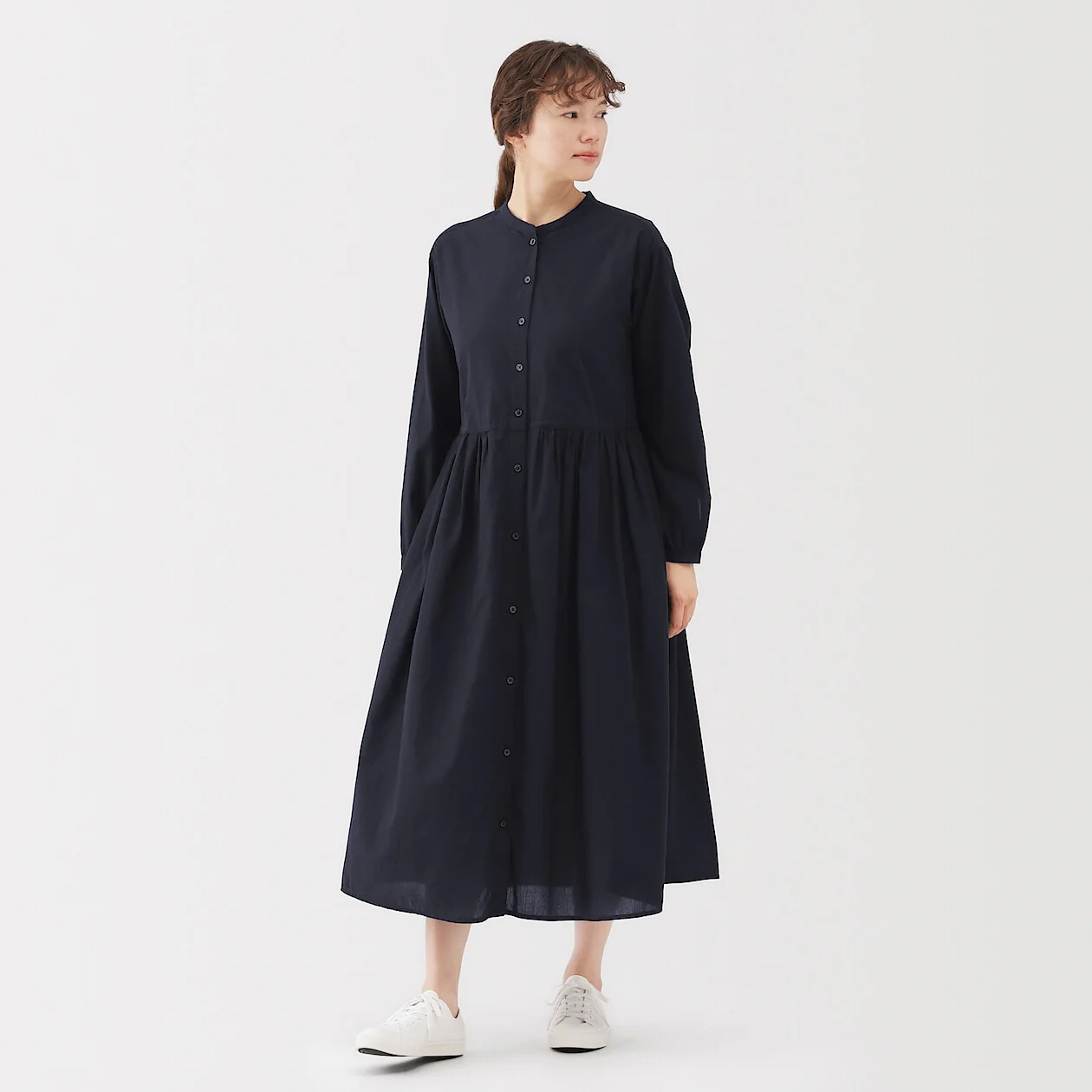 Cotton Voile Long Sleeve Dress