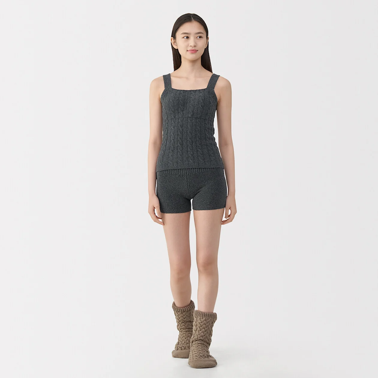 Cotton Cosy Knit Bra Tank Top - Image 12