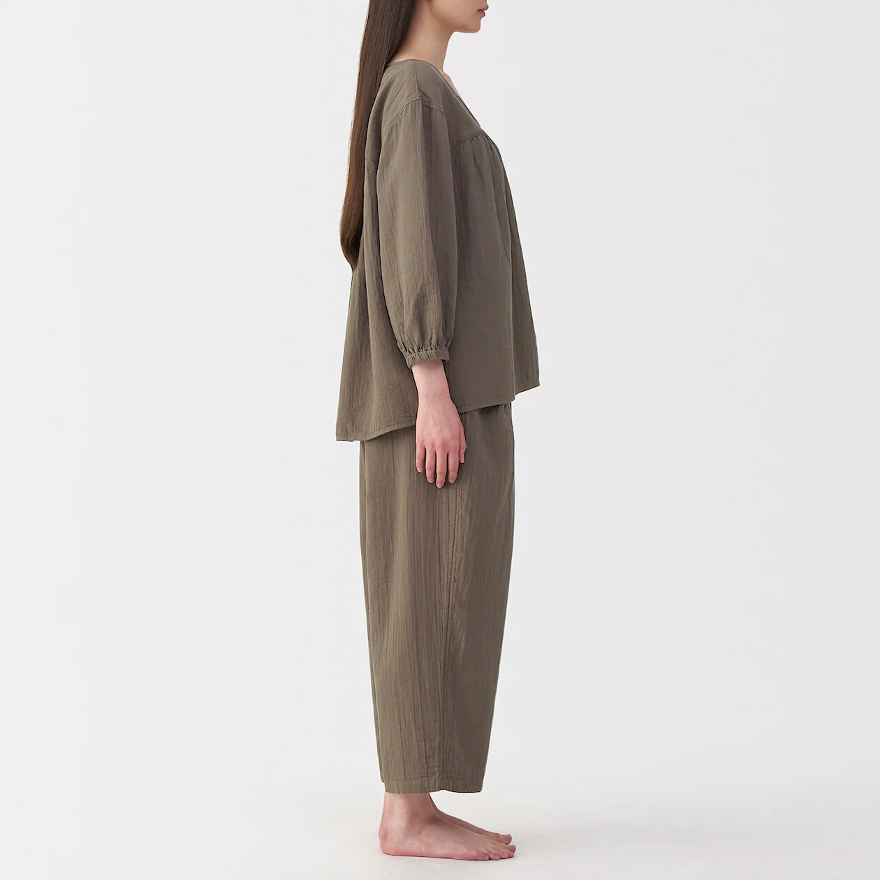 Crepe Gauze 3/4 Sleeve Loungewear Set - Image 21