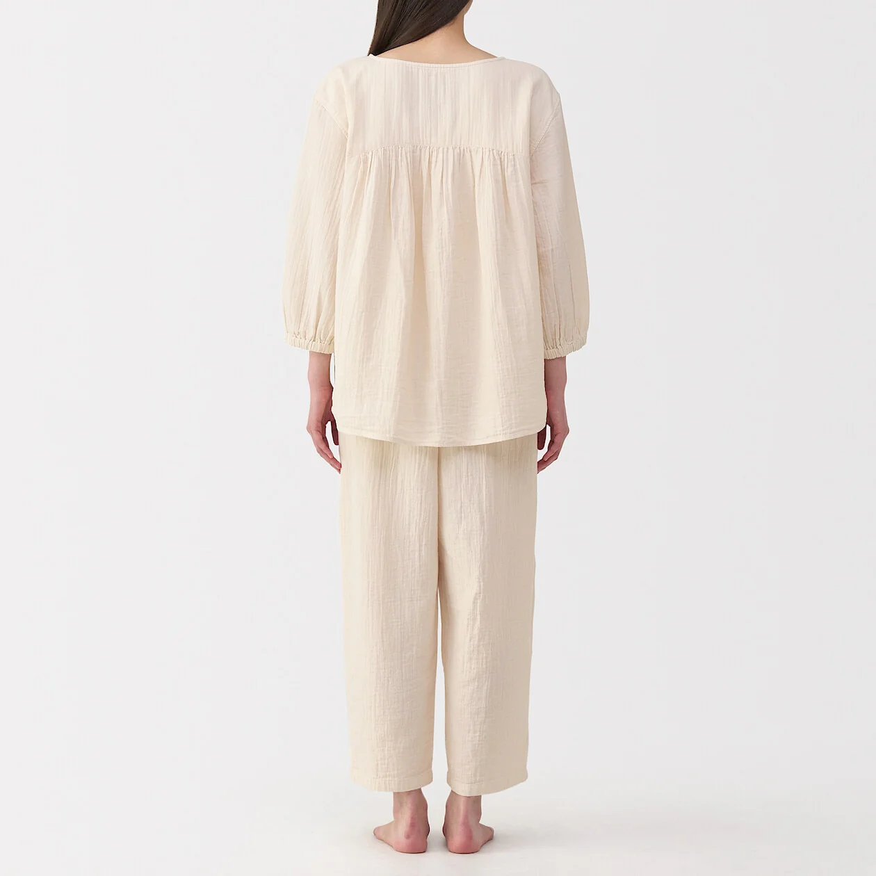 Crepe Gauze 3/4 Sleeve Loungewear Set - Image 4