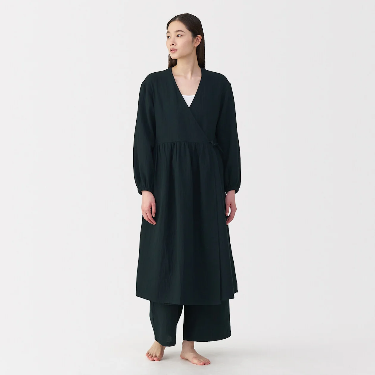 Crepe Gauze Long Cardigan