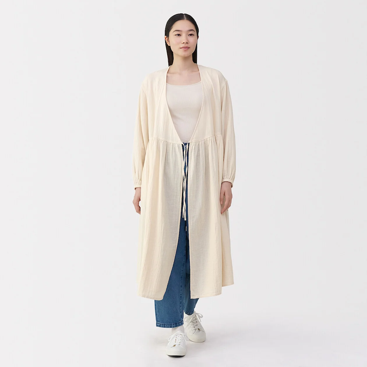 Crepe Gauze Long Cardigan - Image 11