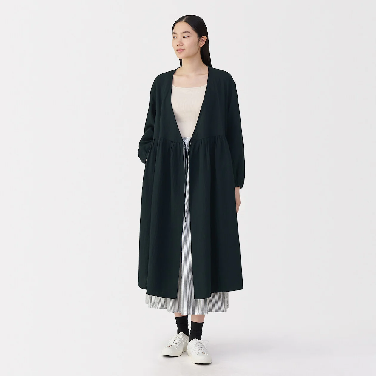 Crepe Gauze Long Cardigan - Image 2