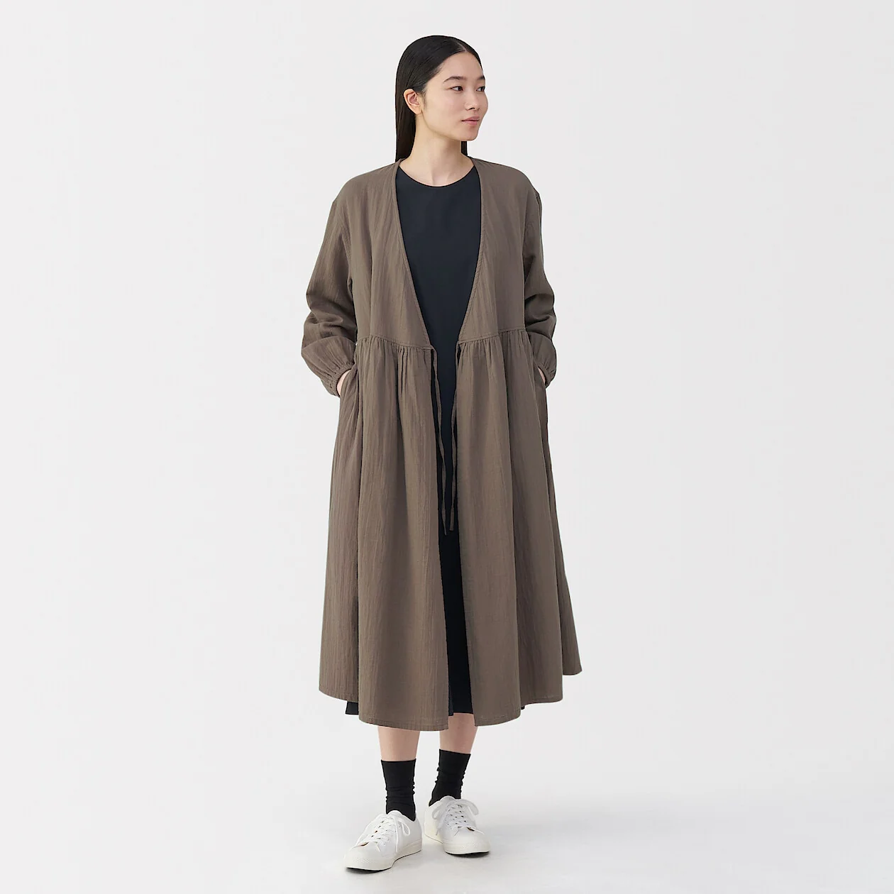 Crepe Gauze Long Cardigan - Image 29
