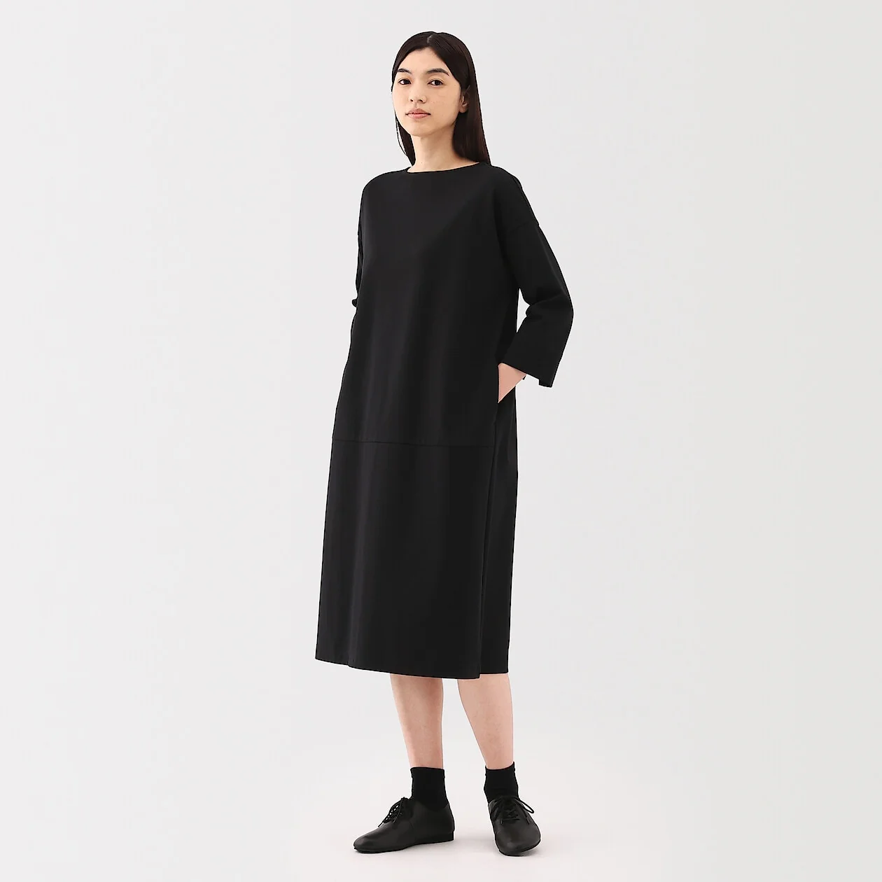 Double Knitted 3/4 Sleeve Dress