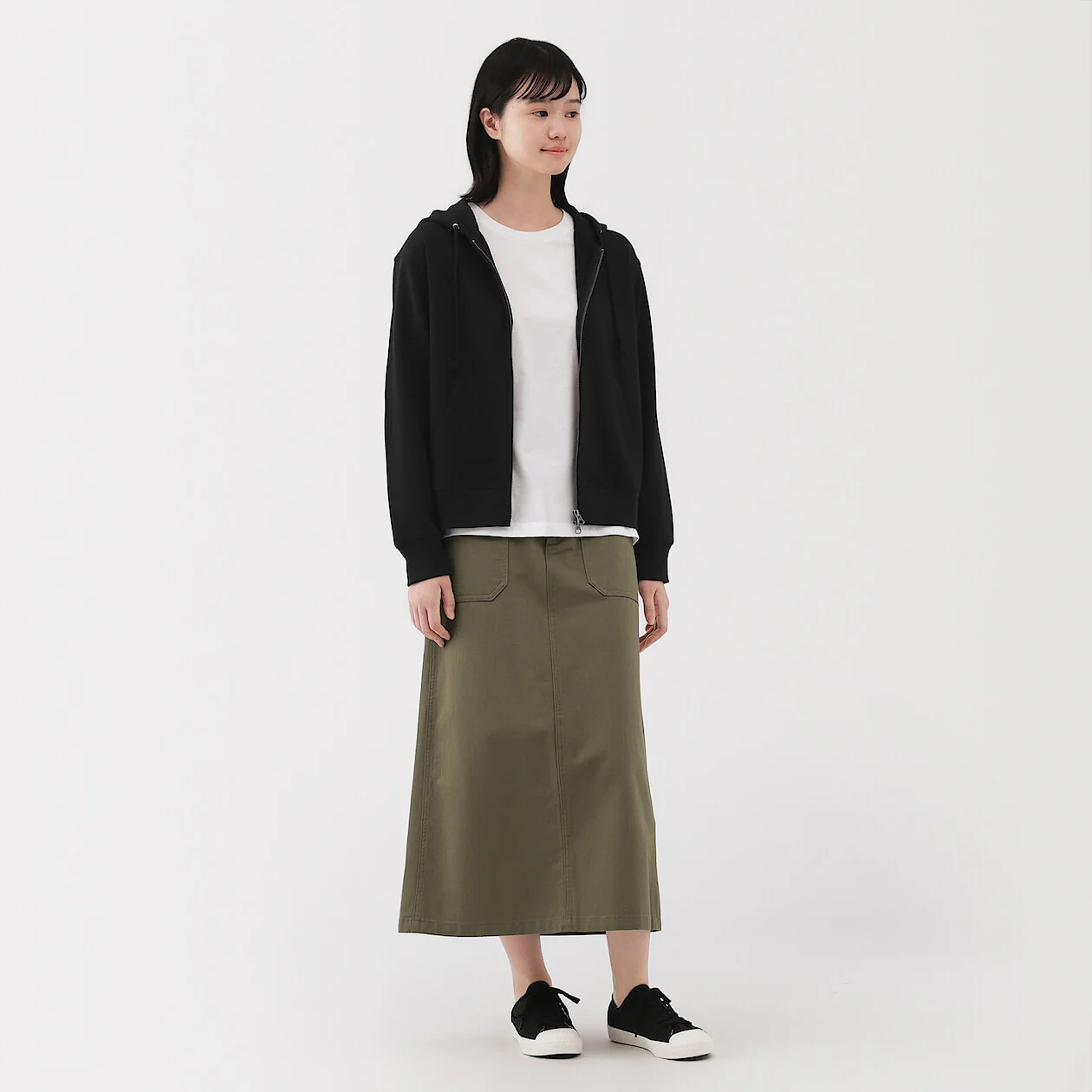 French Terry Double Zip-Up Hoodie - Image 11