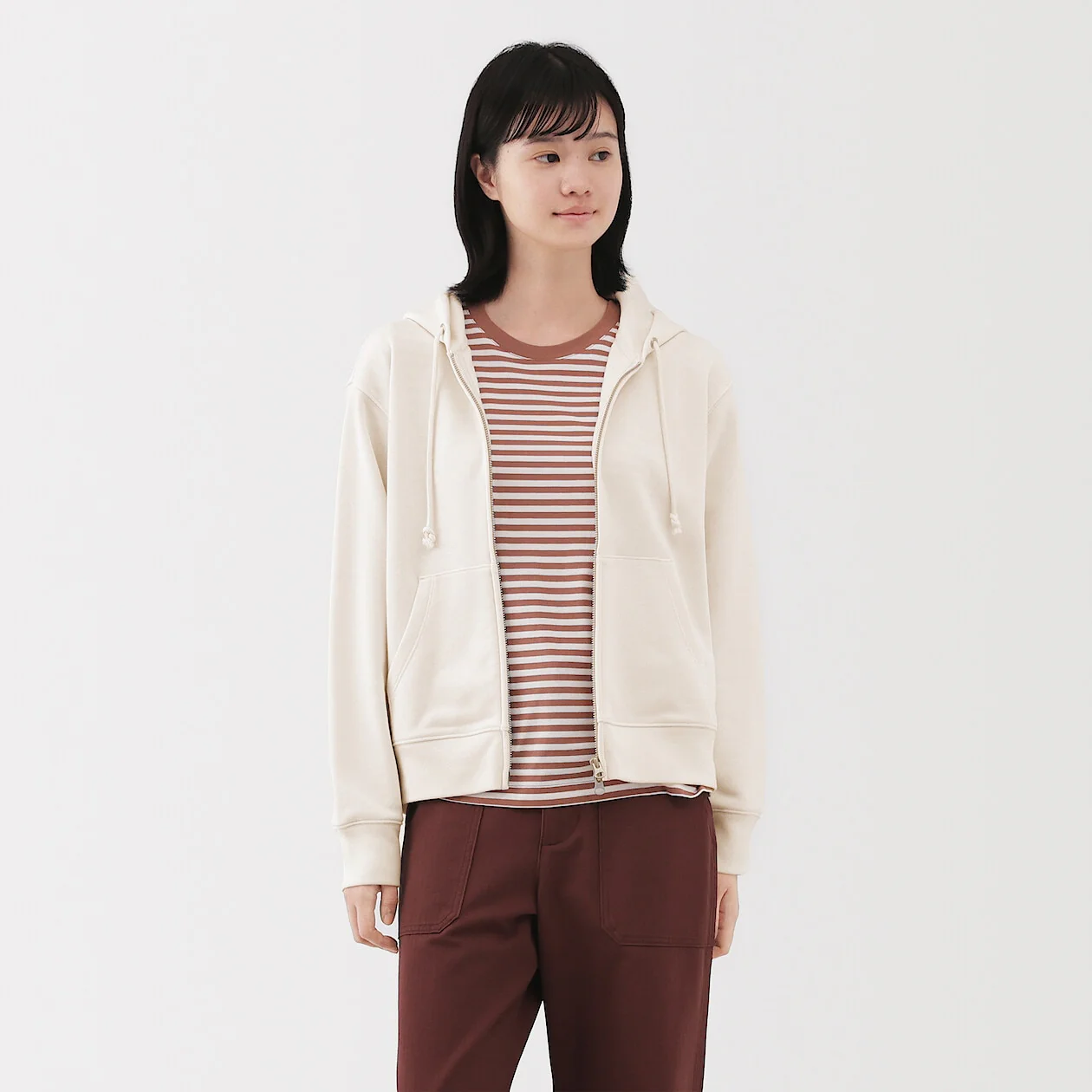 French Terry Double Zip-Up Hoodie - Image 16