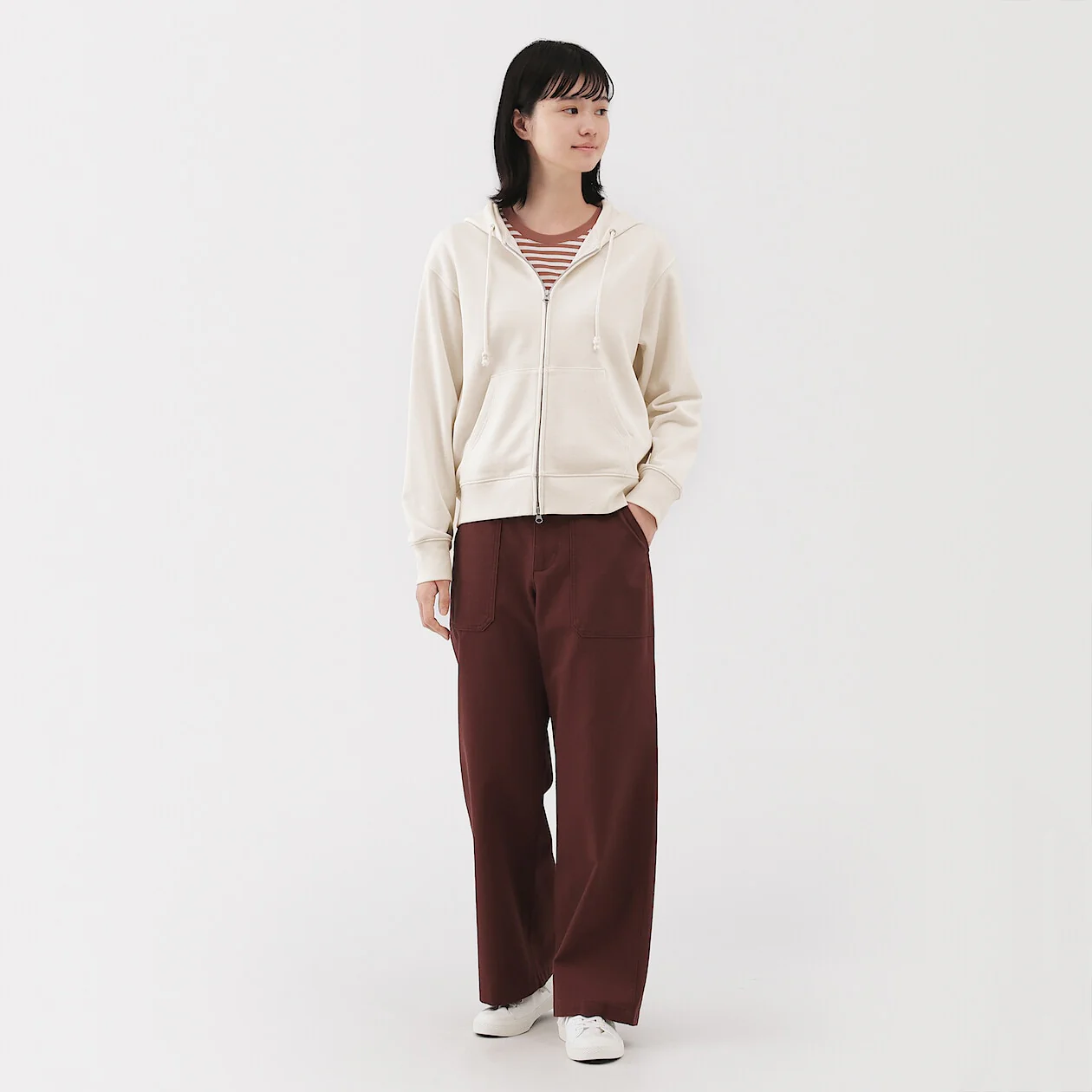 French Terry Double Zip-Up Hoodie - Image 17