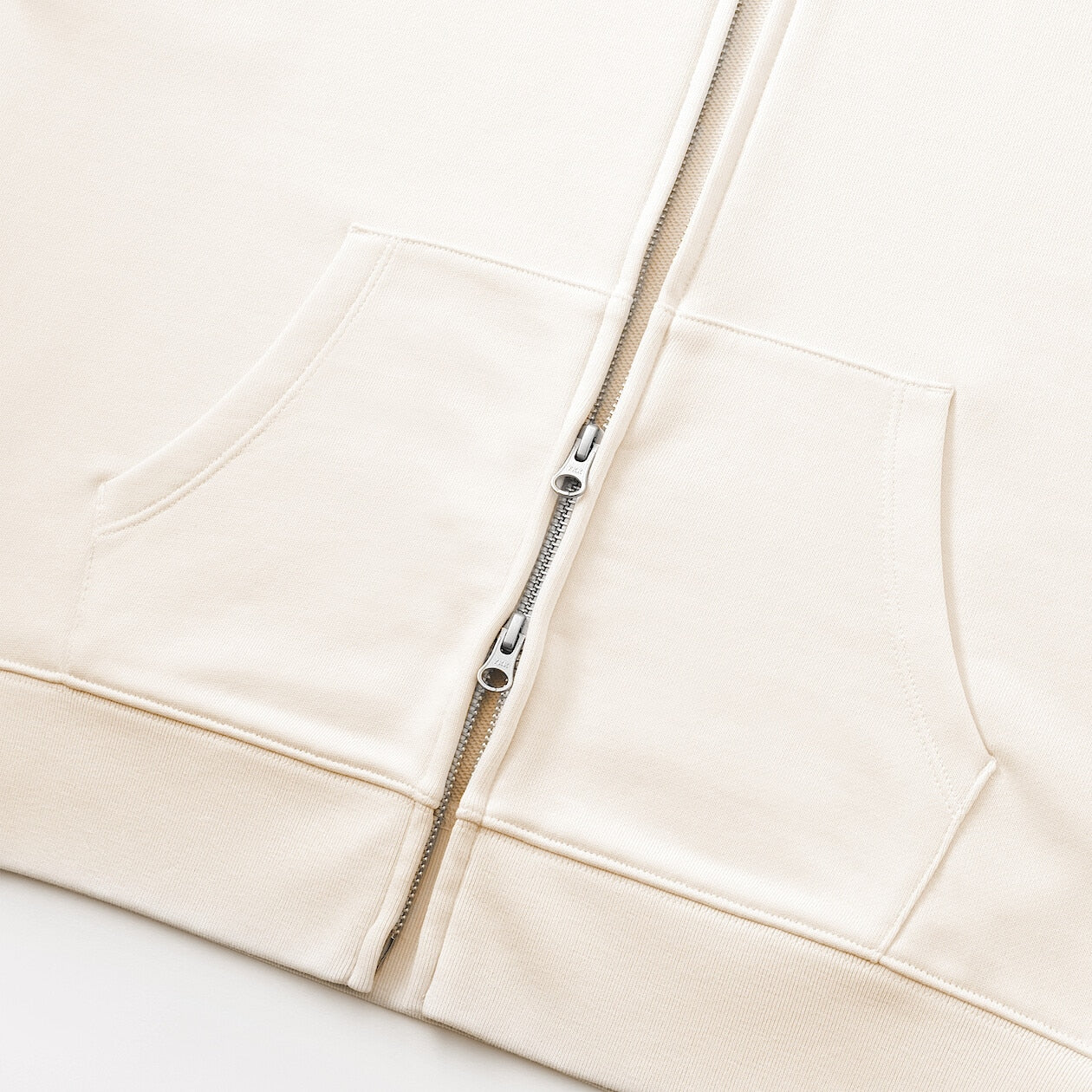 French Terry Double Zip-Up Hoodie - Image 18