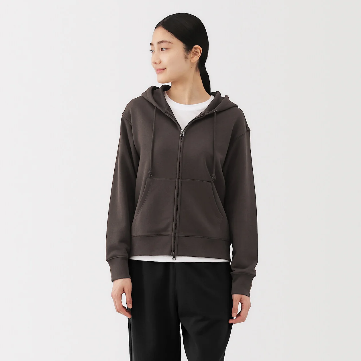 French Terry Double Zip-Up Hoodie - Image 23