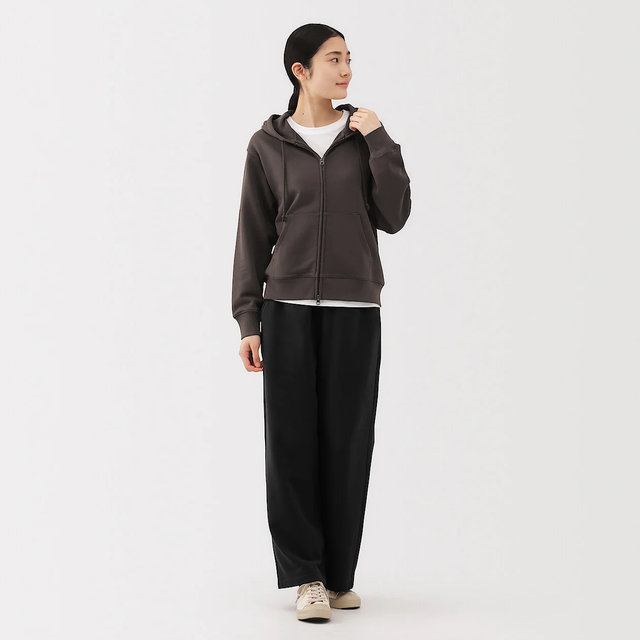 French Terry Double Zip-Up Hoodie - Image 24