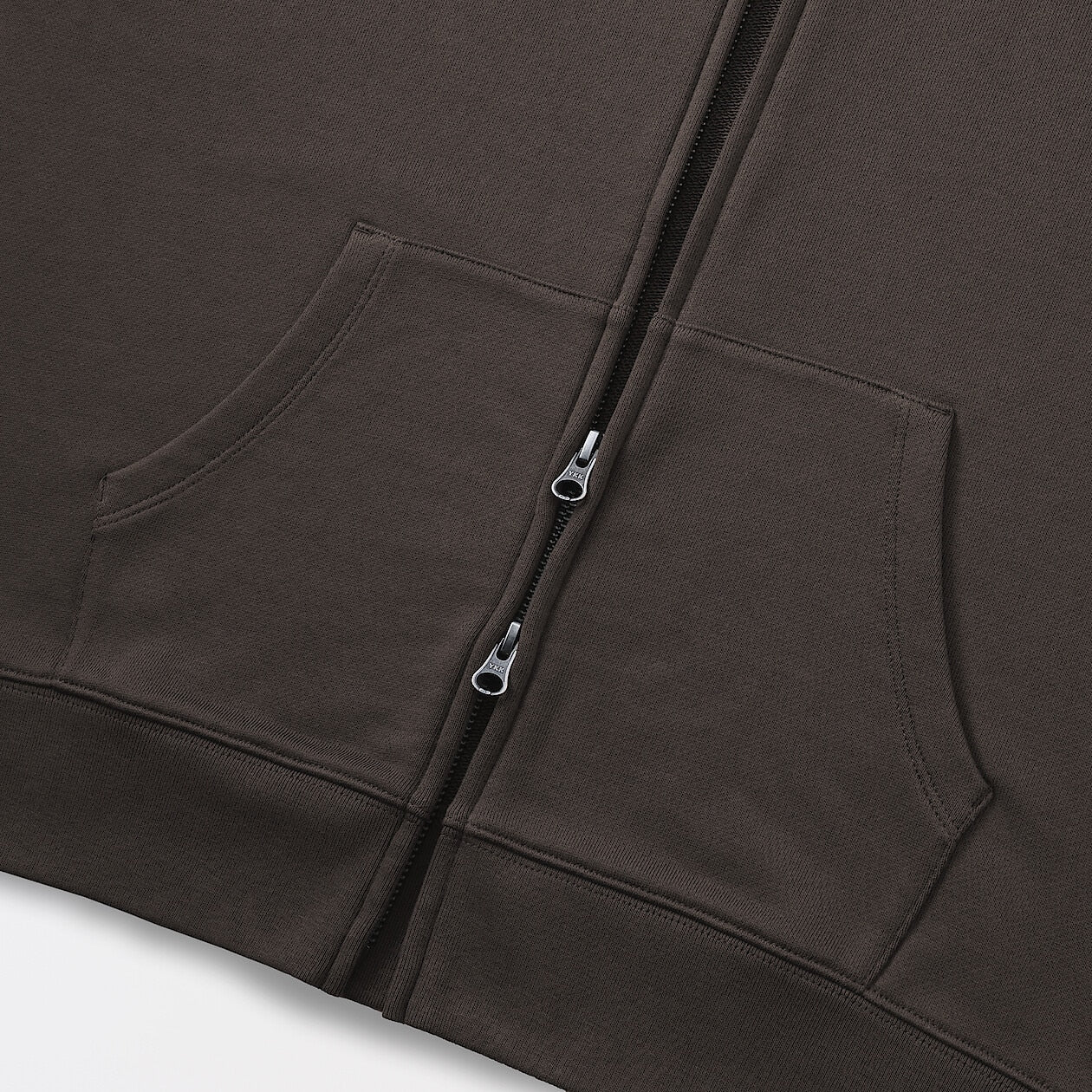 French Terry Double Zip-Up Hoodie - Image 25