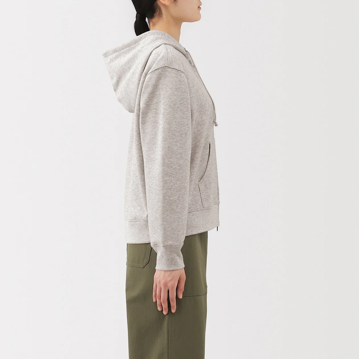 French Terry Double Zip-Up Hoodie - Image 4