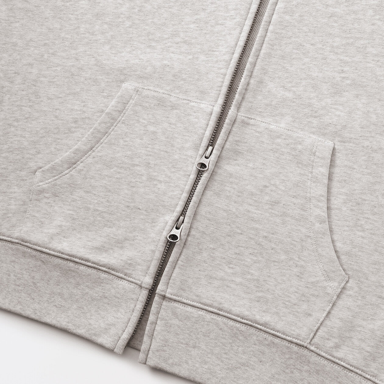 French Terry Double Zip-Up Hoodie - Image 7