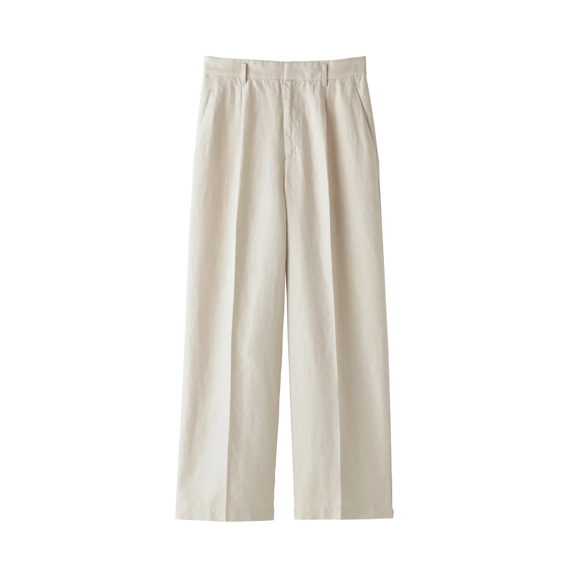 Hemp Blend Twill Darted Wide Pants - Image 17