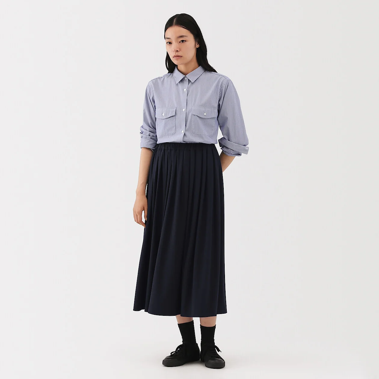 Jersey Pleated Skirt - Image 17