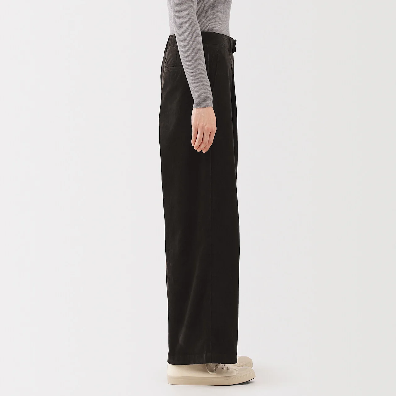 Kapok Blend Corduroy Pleated Wide Pants - Image 13