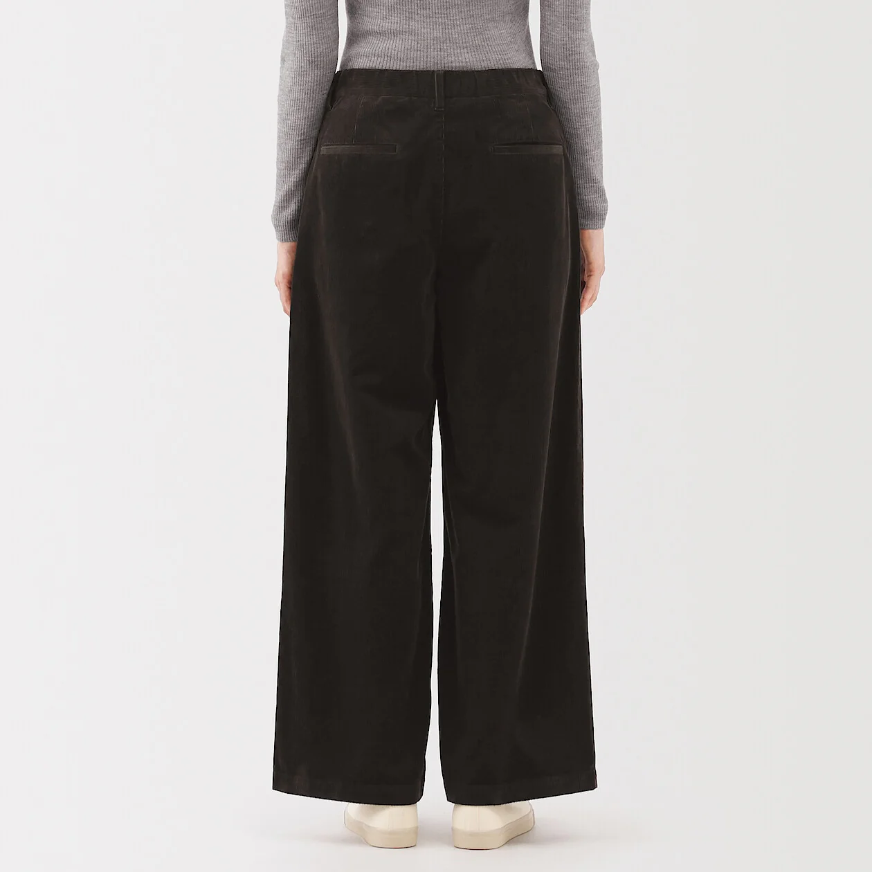 Kapok Blend Corduroy Pleated Wide Pants - Image 14