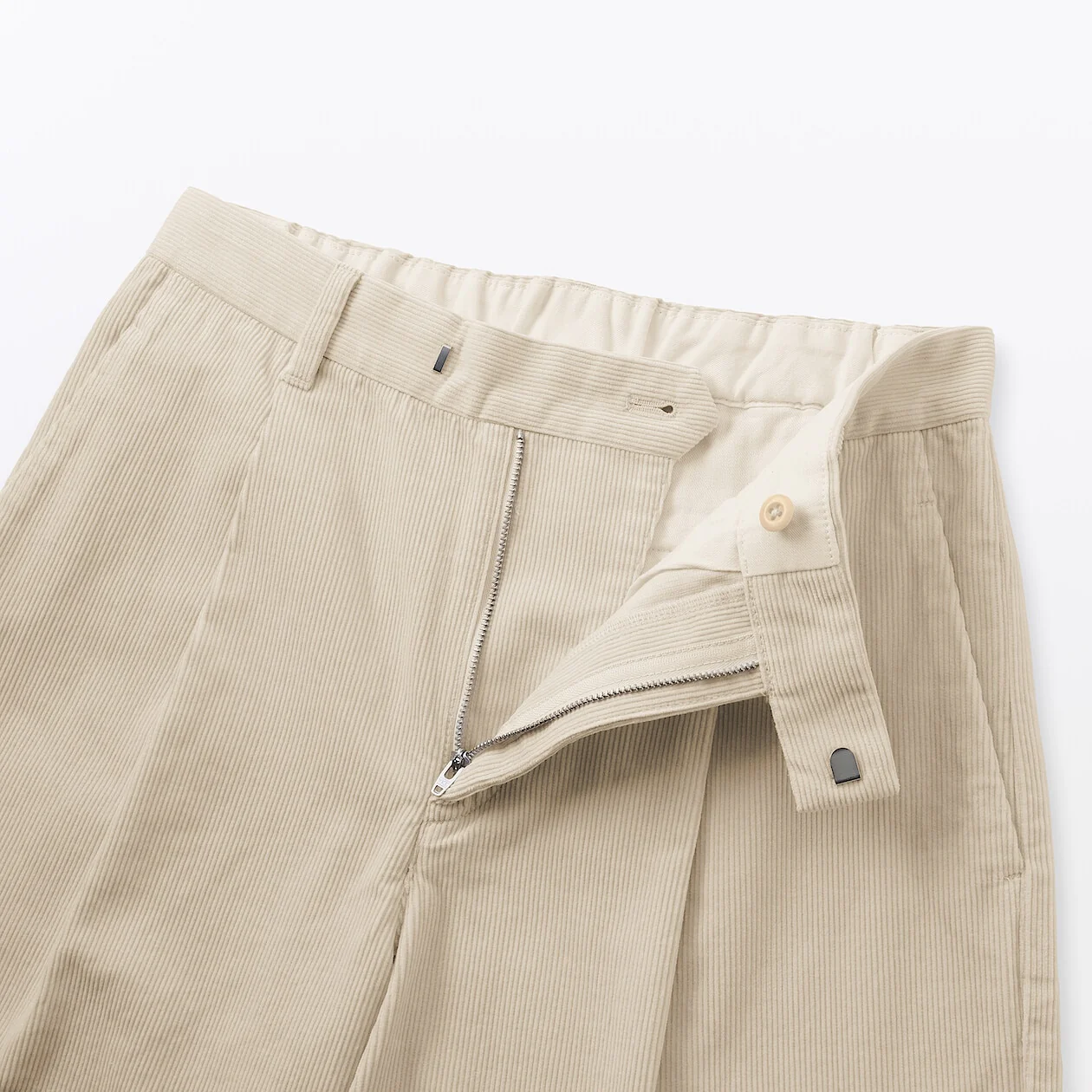 Kapok Blend Corduroy Pleated Wide Pants - Image 8